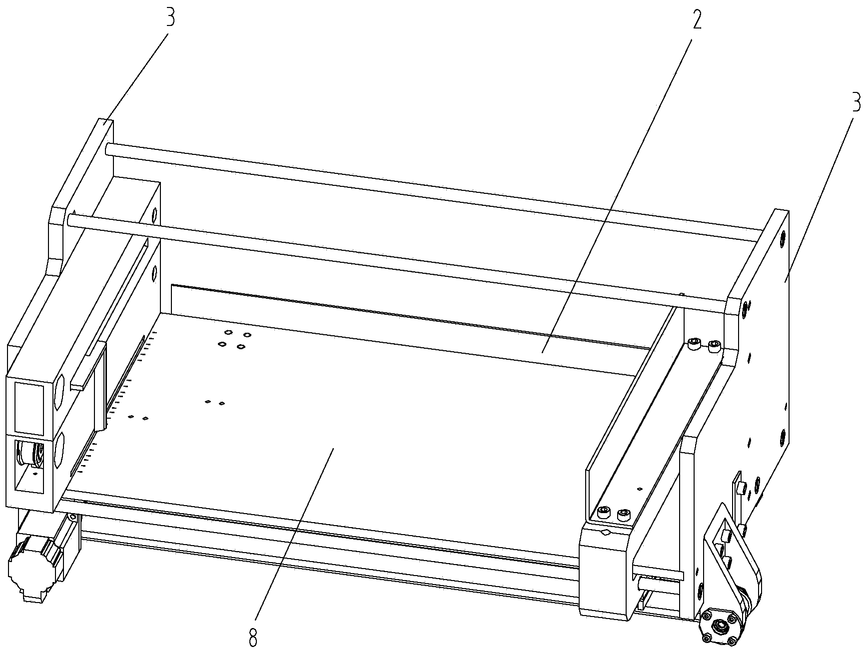 Adjusting mechanism for different medicine box widths in horizontal medicine box loading mechanism and medicine box outlet width adjusting method of adjusting mechanism