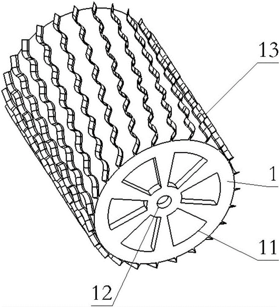 Roller-type wavy stripe cutting device