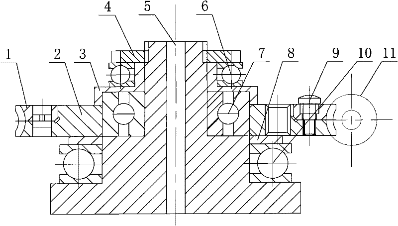 Self-compensating rotary angle device for dicing saw