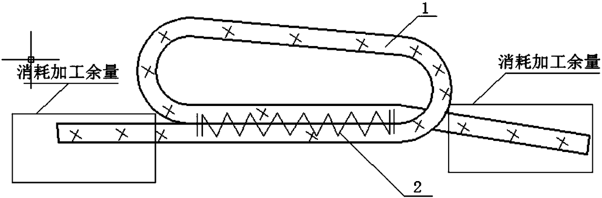 A sewing processing method and product suitable for connecting collars of aerial bomb umbrellas