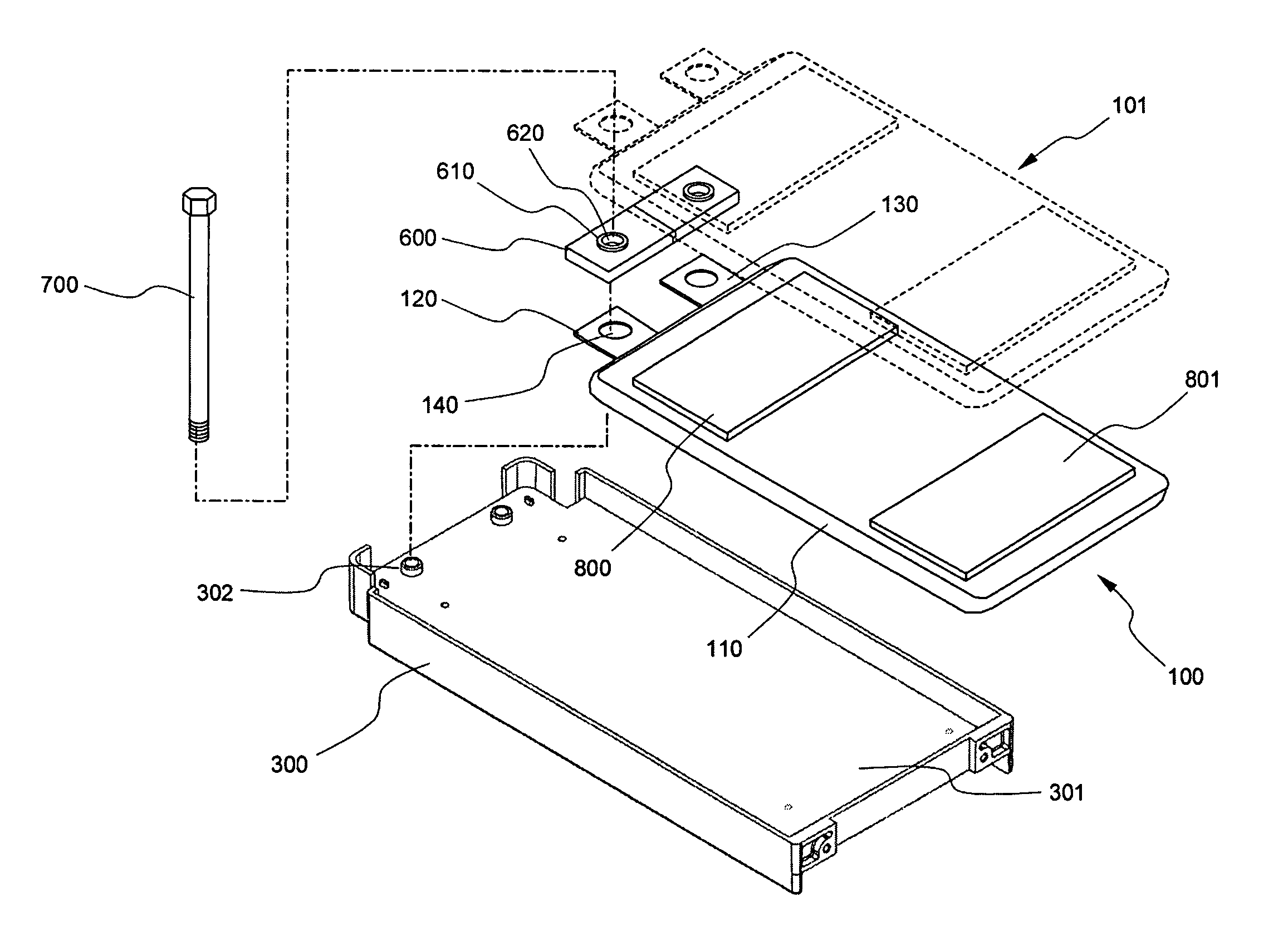 Secondary battery module with exposed unit cells and insulation between terminals