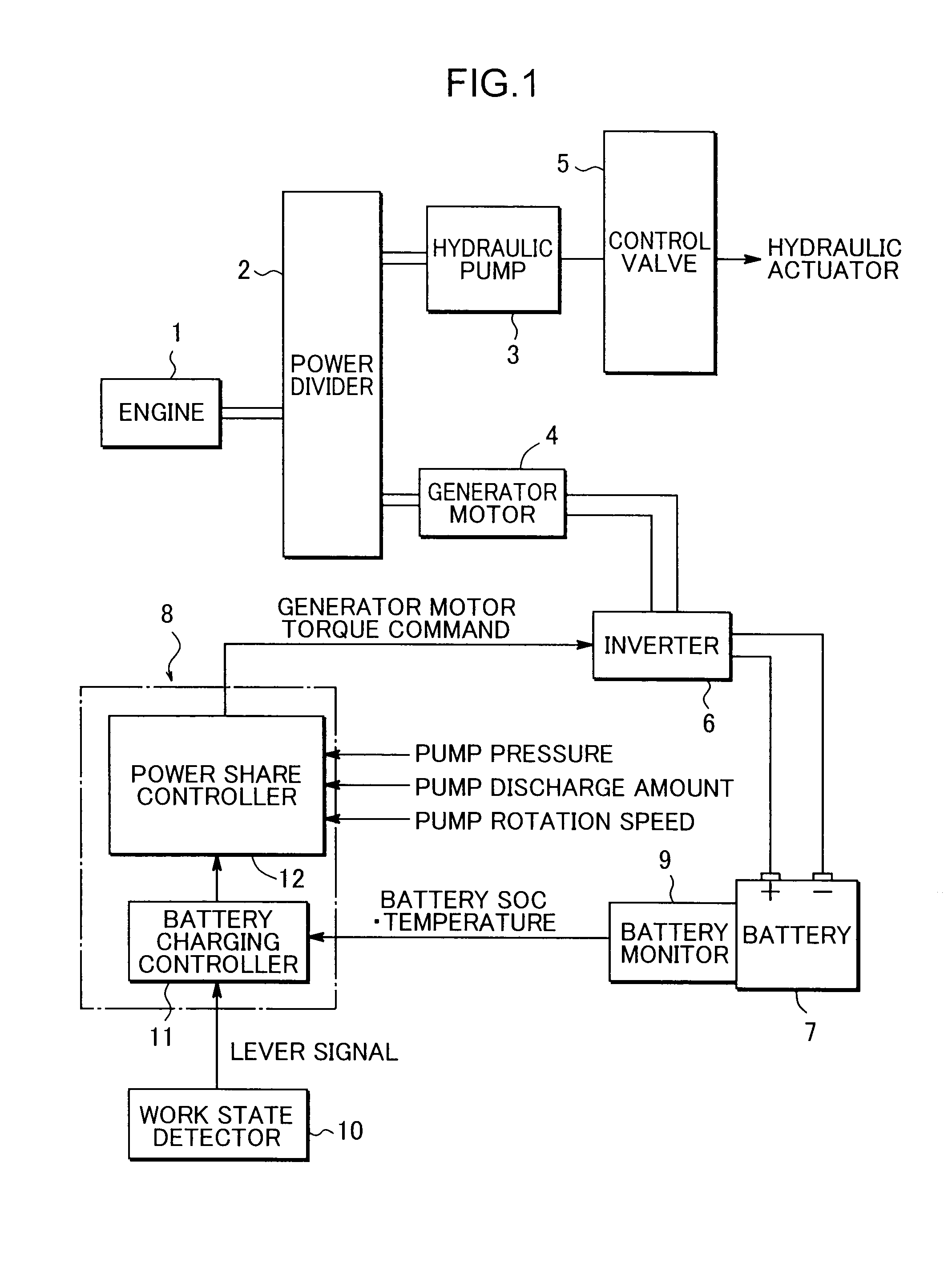 Hybrid working machine having battery protecting function