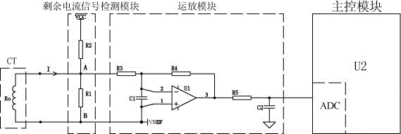 Detection device for circuit breakage and short circuit of secondary coil of electric leakage mutual inductor