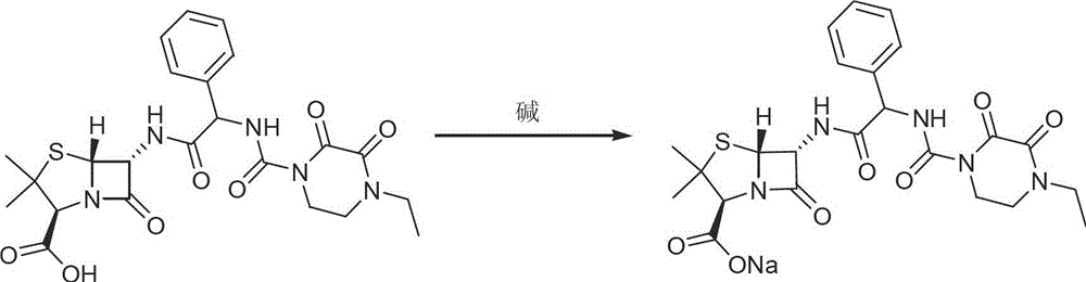 Process for preparing piperacillin sodium by using solvent method