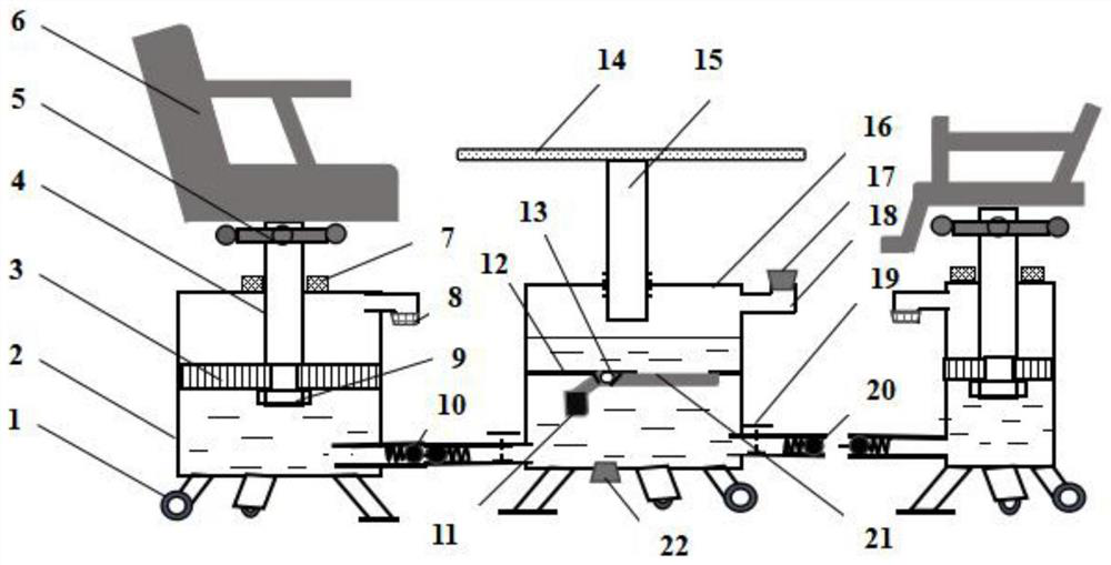 A hydraulic transmission seesaw