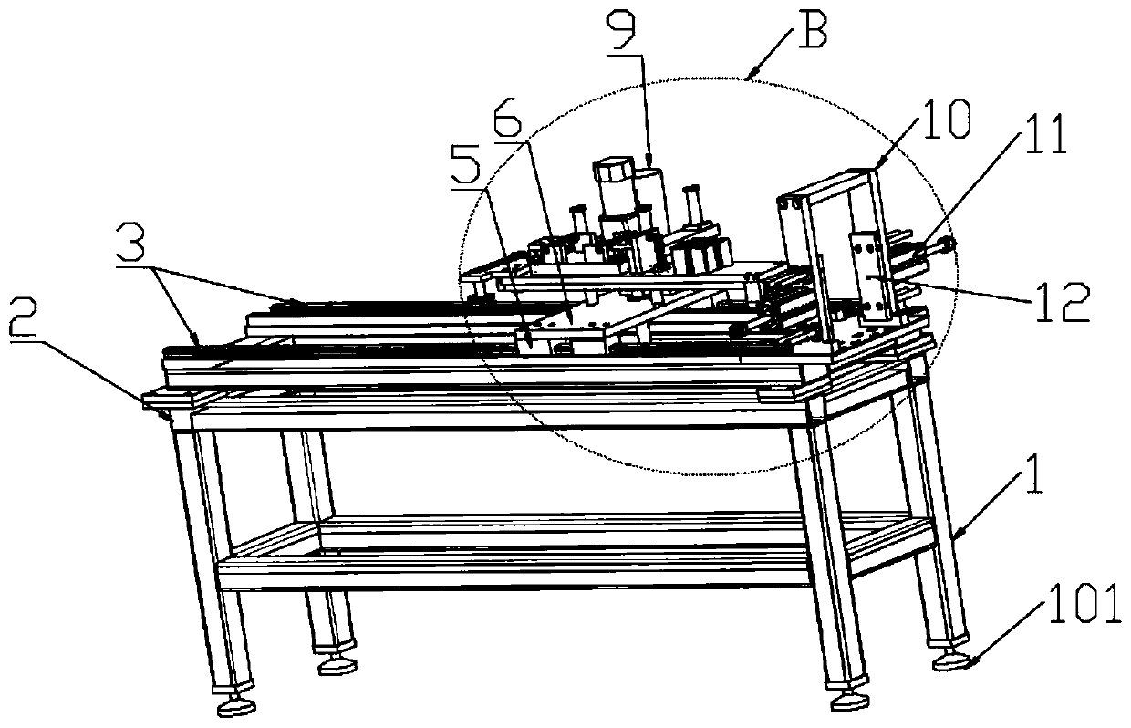 An automatic feeding device for stamping process of punch press