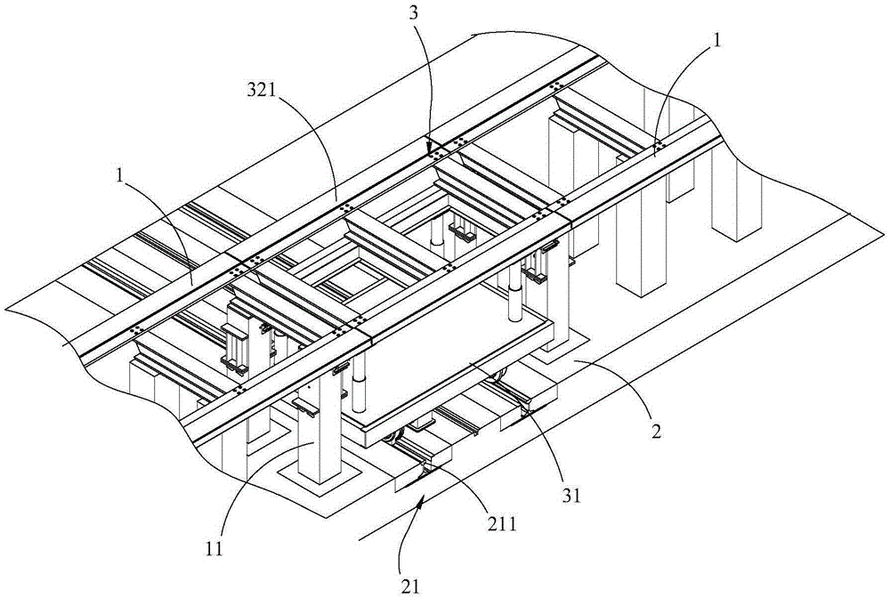 Disassembly and assembly device for levitation chassis of middle-low speed maglev trains