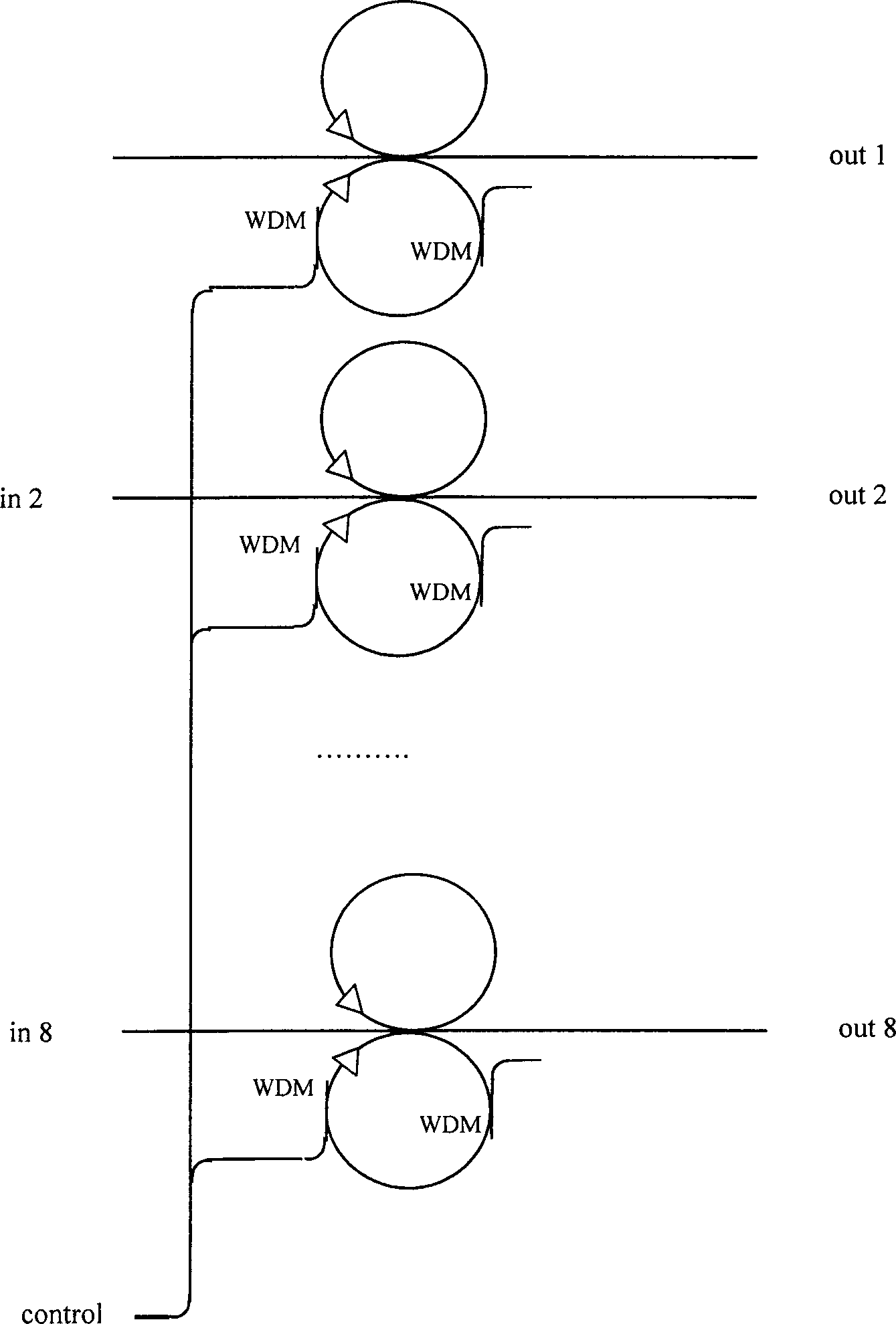 Double-ring coupled all optical buffer storage