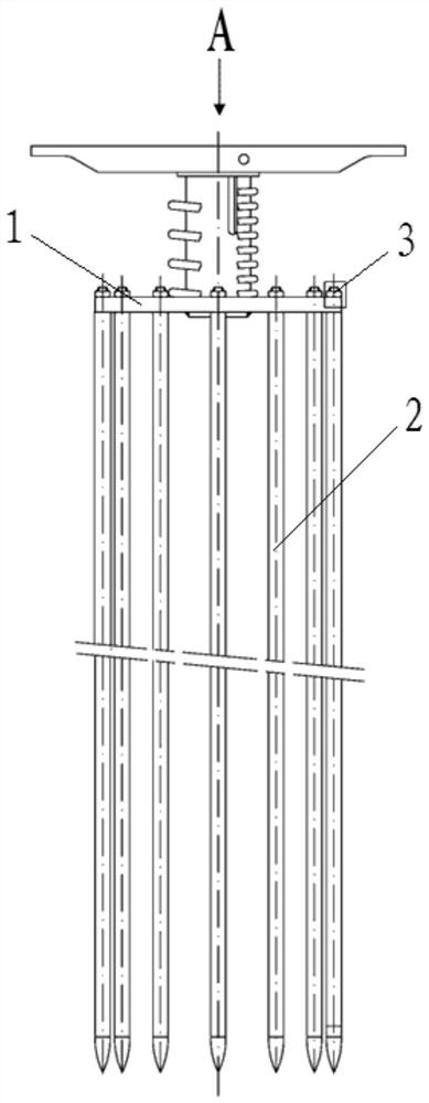 Carbon 14 target rod placed in square assembly in nuclear reactor