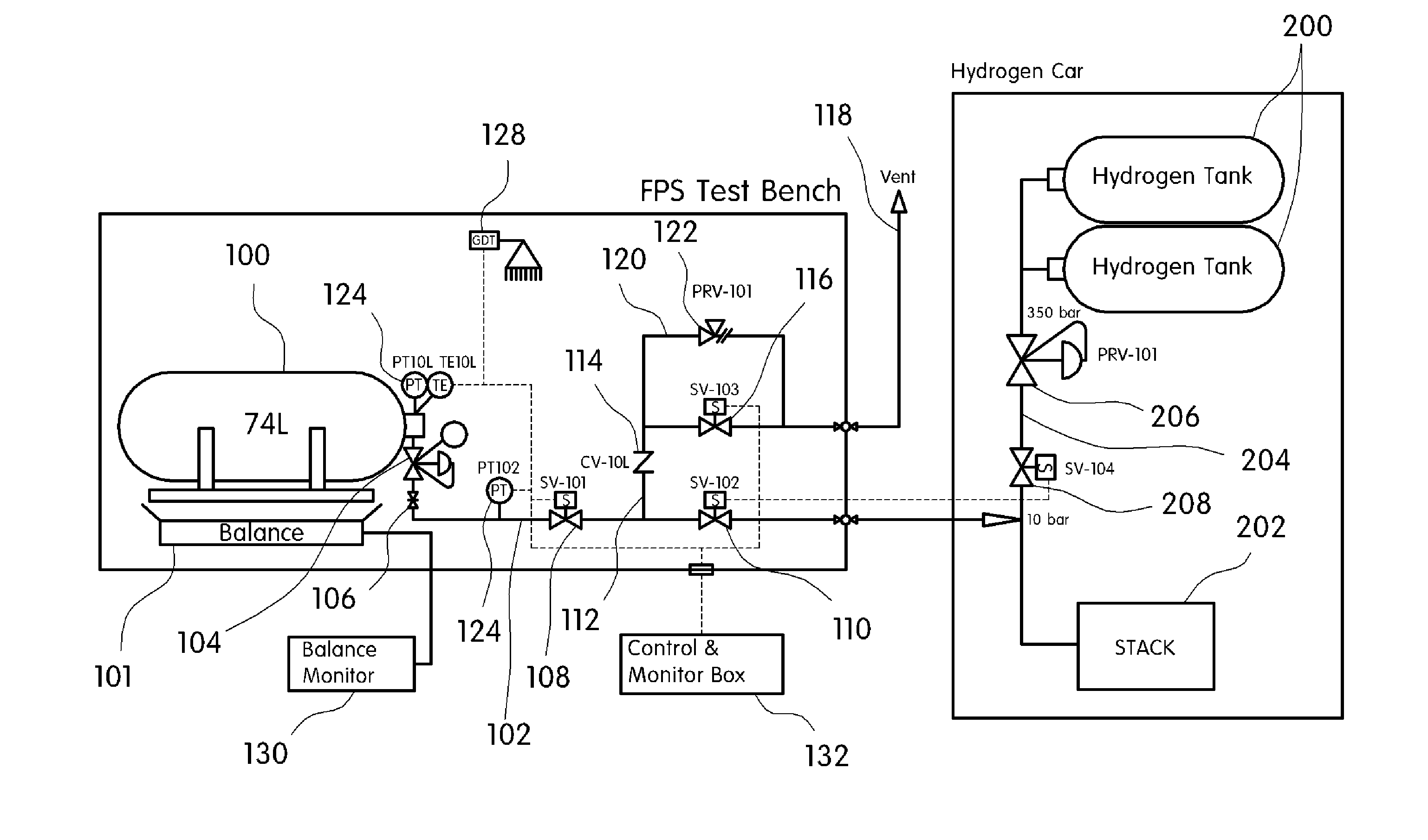 Fuel efficiency measuring system for fuel cell vehicle
