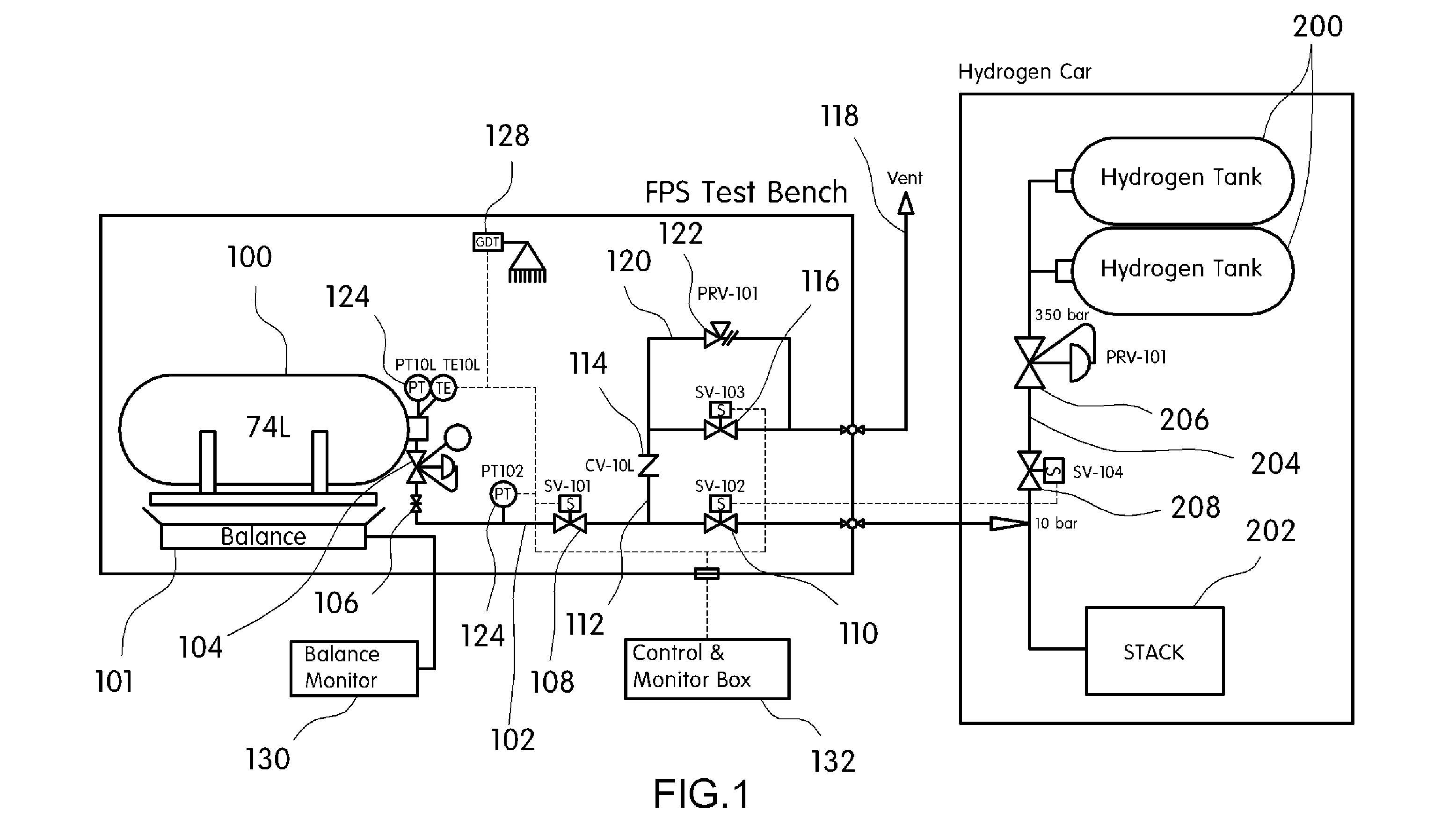 Fuel efficiency measuring system for fuel cell vehicle