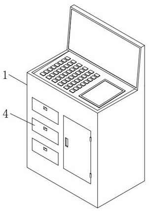 A cabinet for automobile inspection and maintenance with the function of preventing engine oil pollution