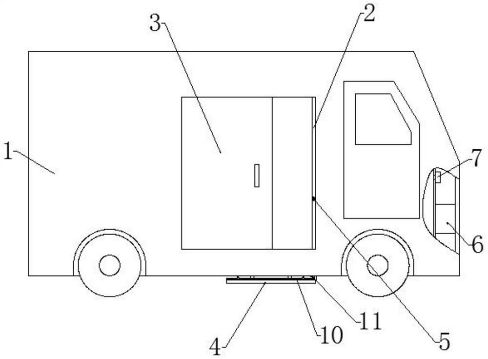 Middle door pedal control system for recreational vehicle