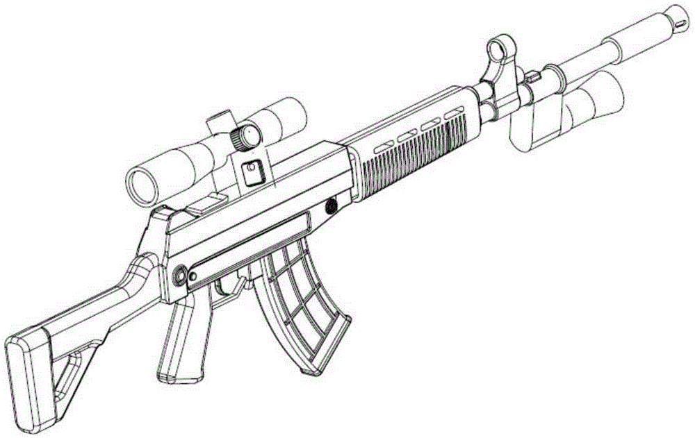 Auxiliary infrared scanning sighting device for submachine gun
