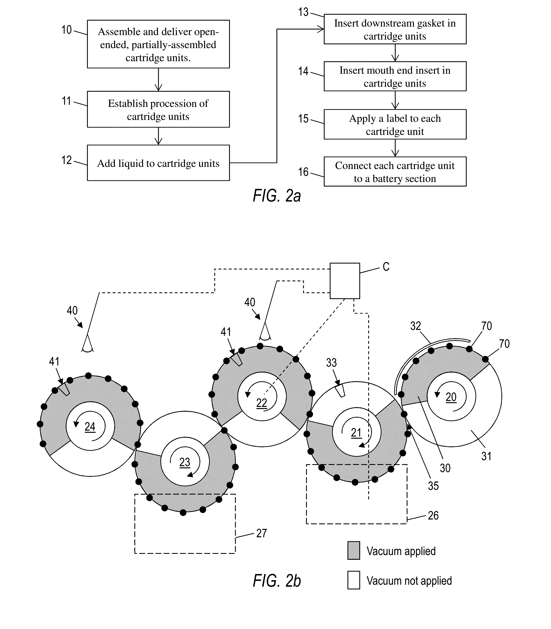 System and method for applying a label for the automated production of e-vapor devices