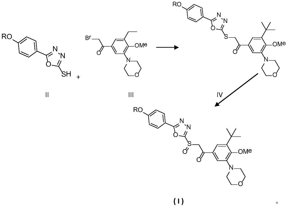 One category of oxadiazole sulfoxide compounds comprising alcoxyl p-substituted benzene, and preparation method and application thereof