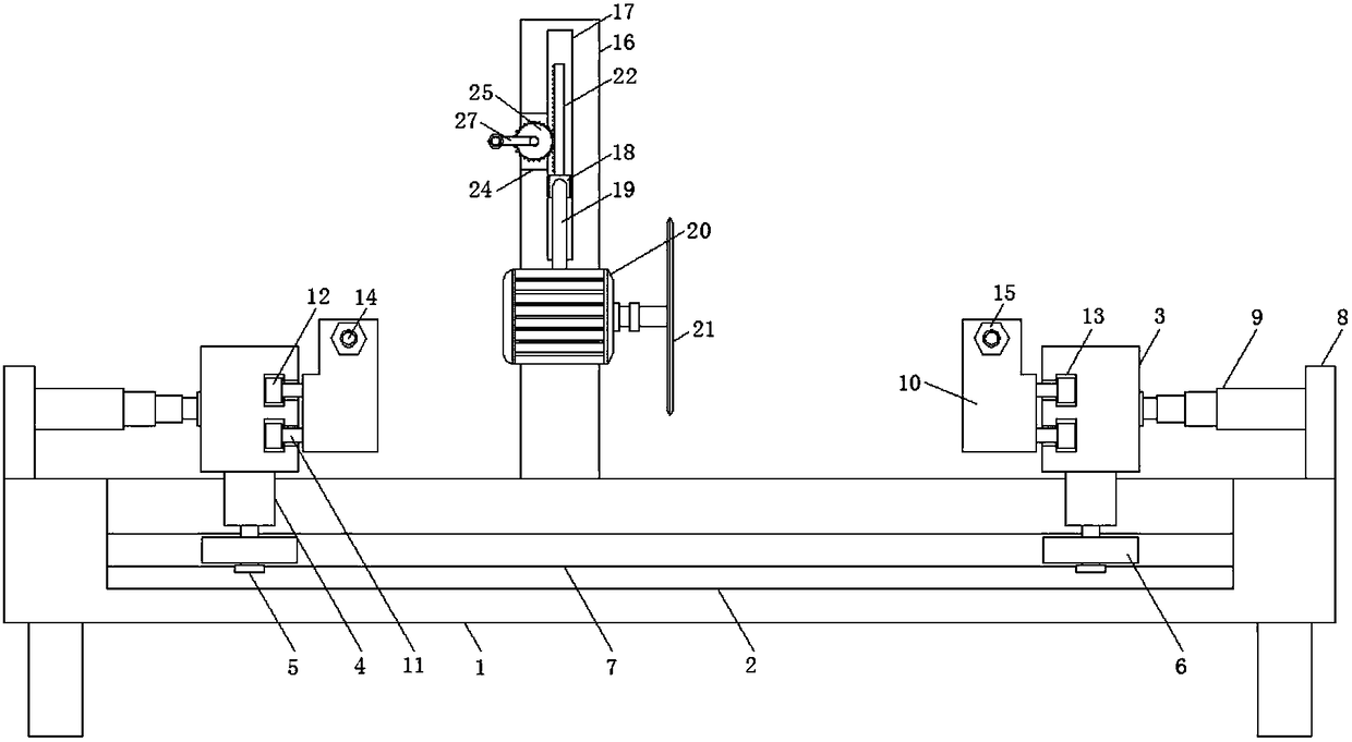 A positioning and cutting device for bridge construction