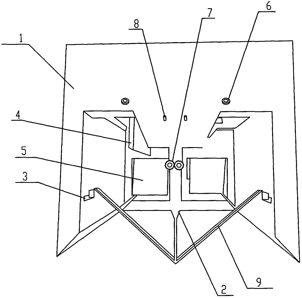 Single gate pier for controlling automatic rotary opening and closing of double-layer gates in four holes