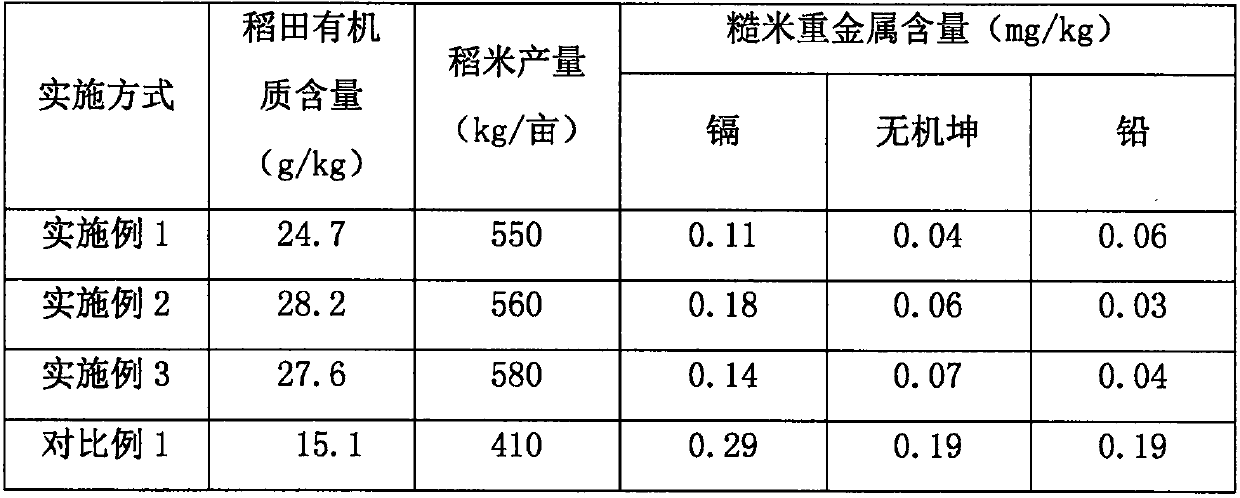 Method for utilizing sweet potato starch acid slurry wastewater to improve paddy soil and reduce heavy metal content of rice