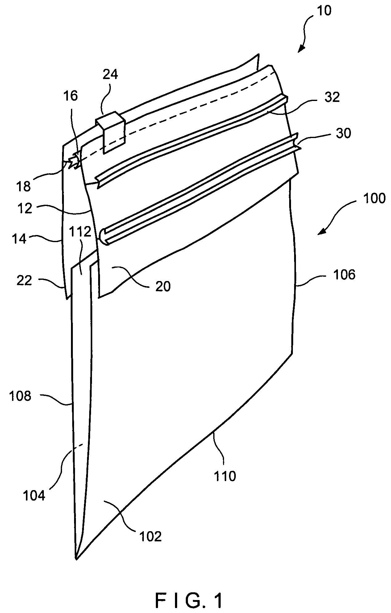 Zipper with fold over elements for reclosable package