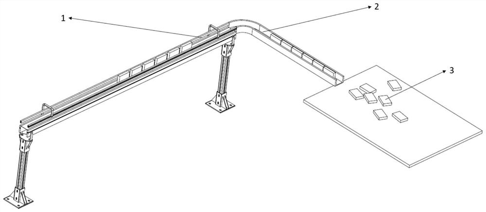 Air cylinder type cigarette packet arranging device of cigarette packet conveying channel