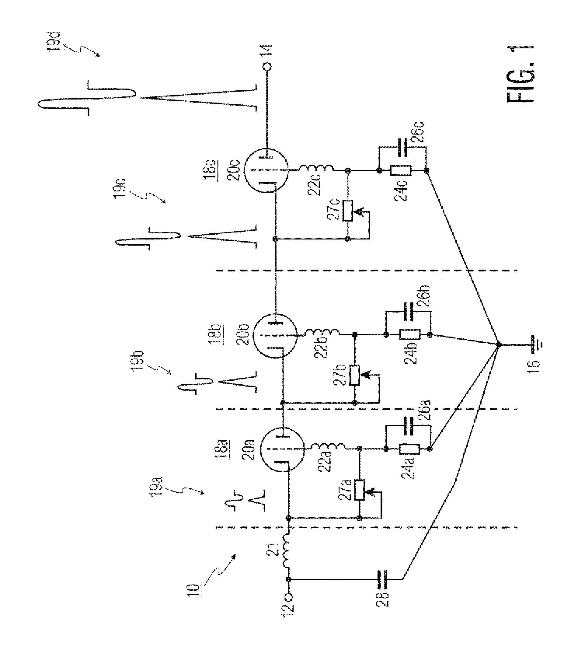 Cascade voltage amplifier and method of activating cascaded electron tubes