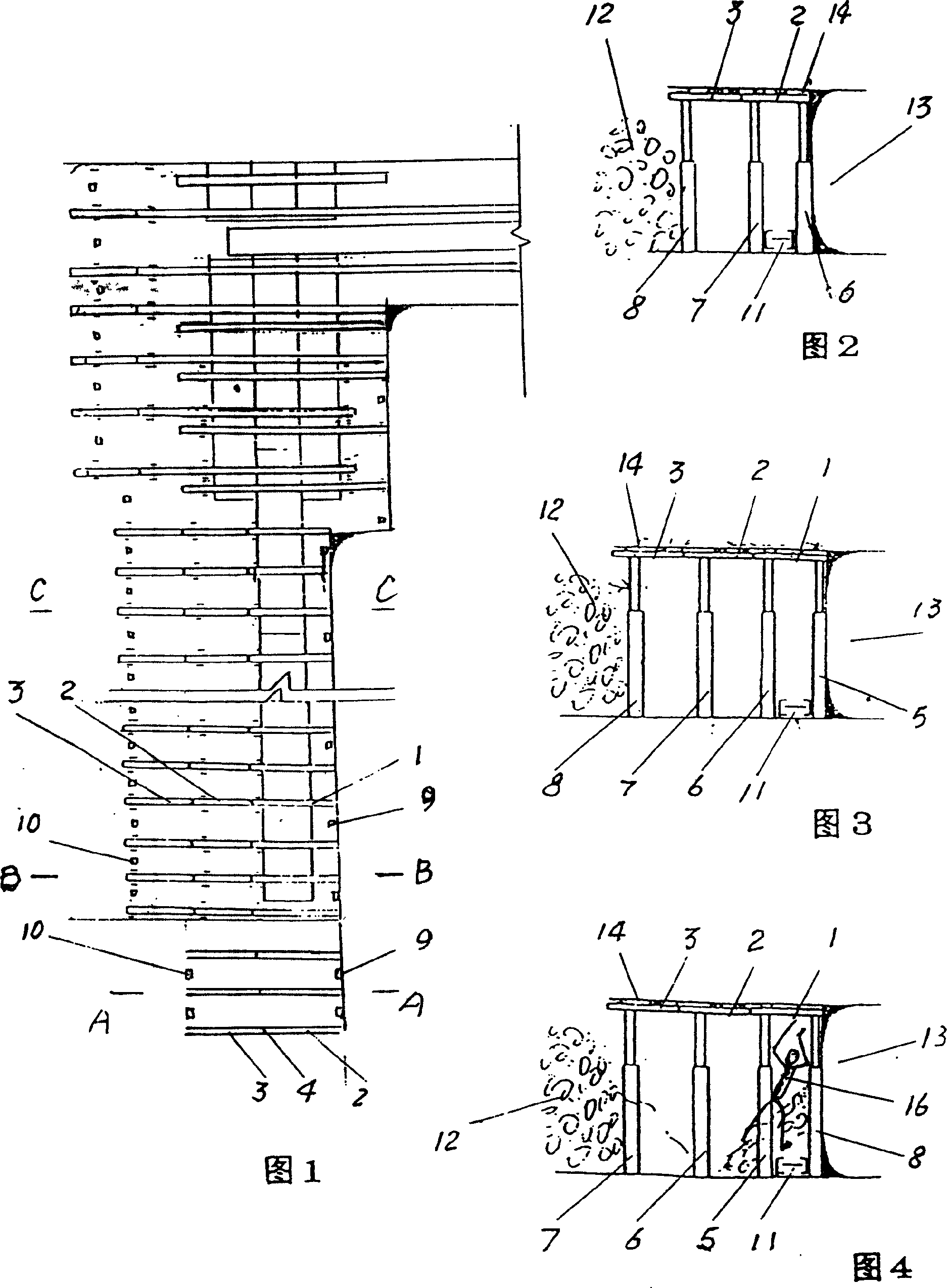 Coal mining method adopting 3.55m monocolumn three-two row pipe burying top board