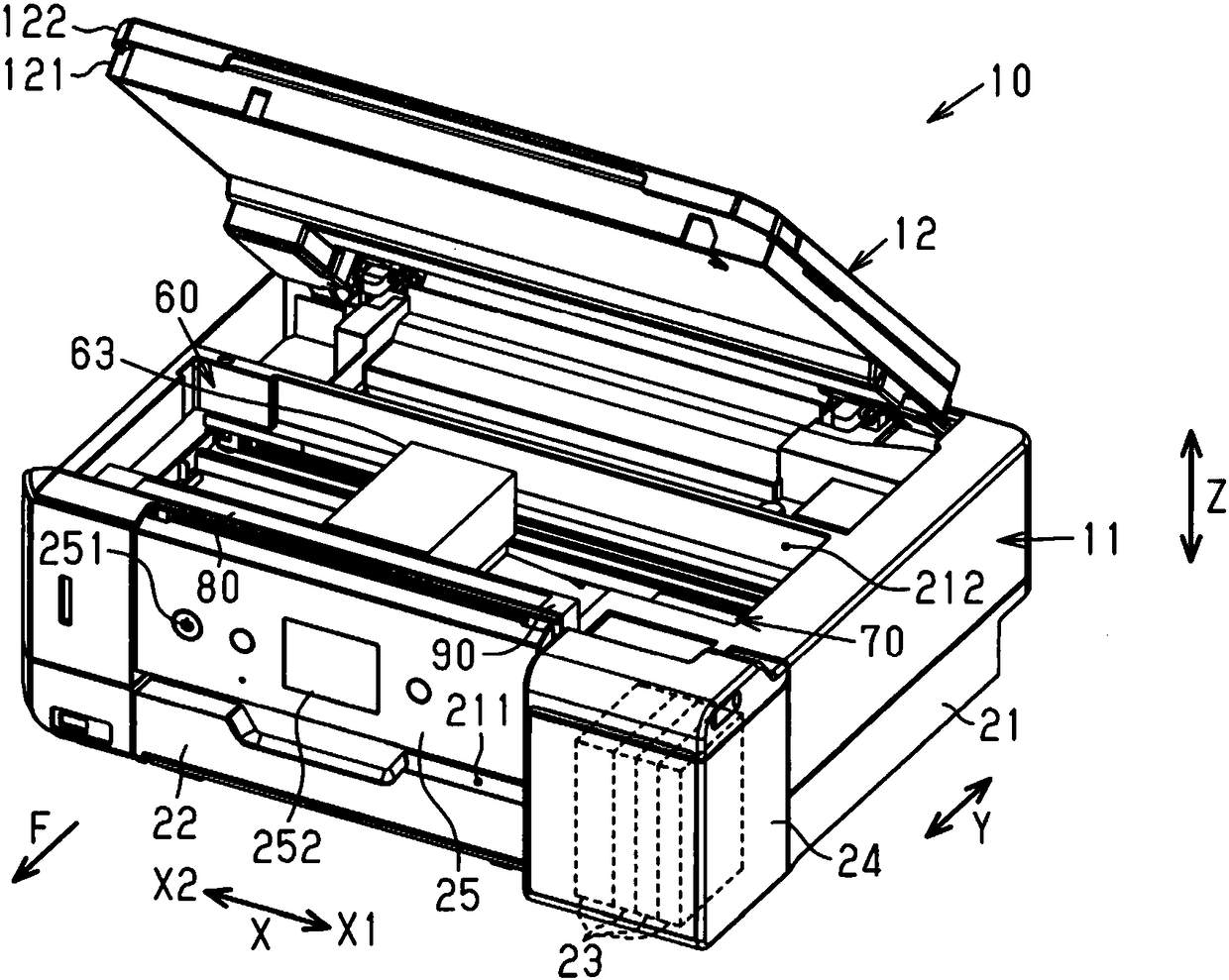 Liquid spraying device