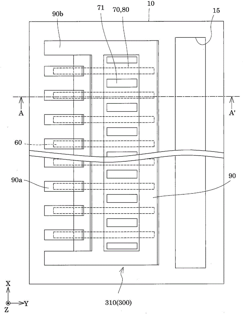 Piezoelectric element, piezoelectric element application device, and method for manufacturing piezoelectric element