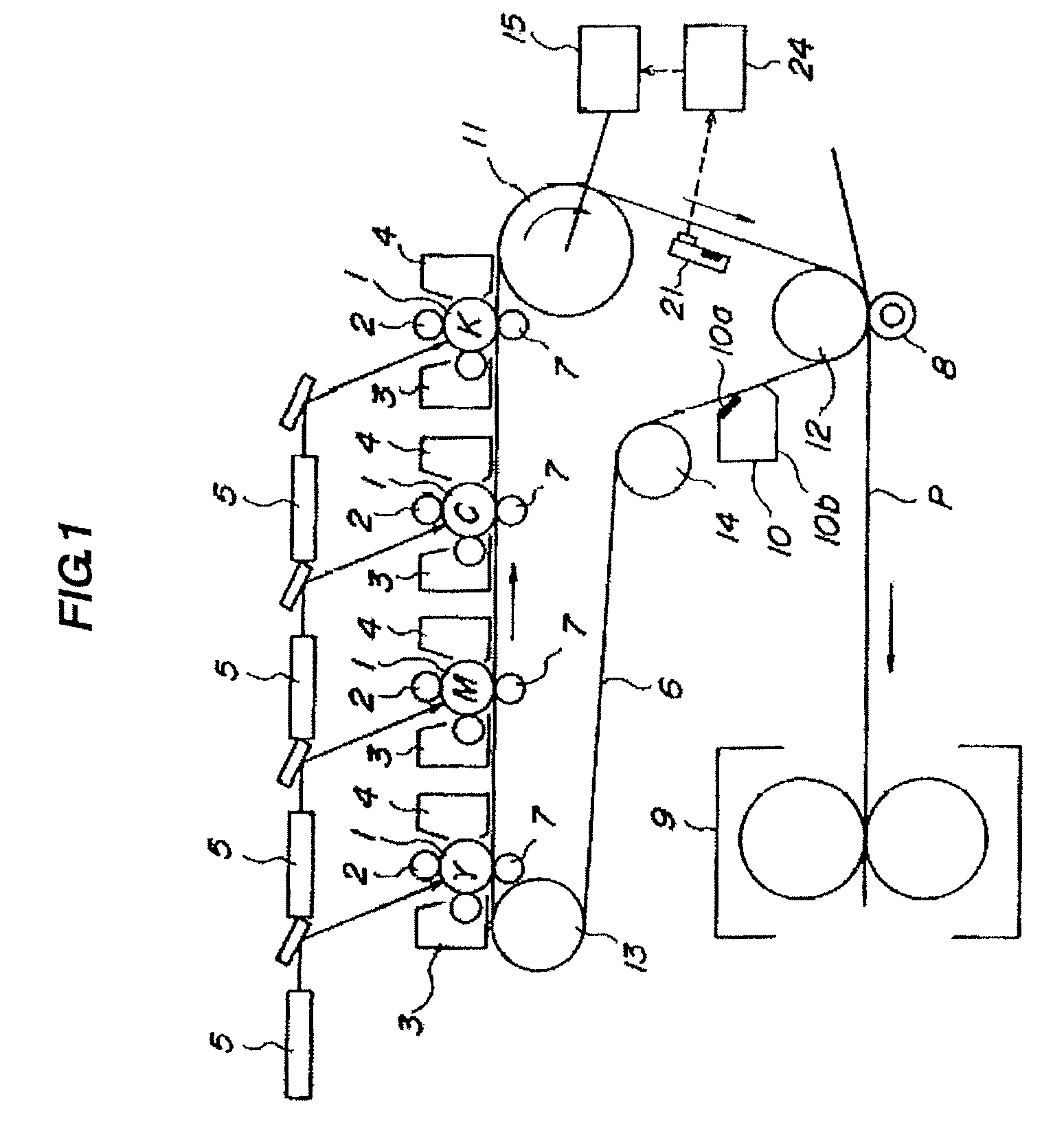 Image forming apparatus featuring a rotatable image carrying belt and a belt rotation control unit for minimizing curling of the belt