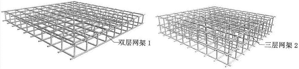 Composition (floor) slab of steel bar welding orthogonal net rack and concrete