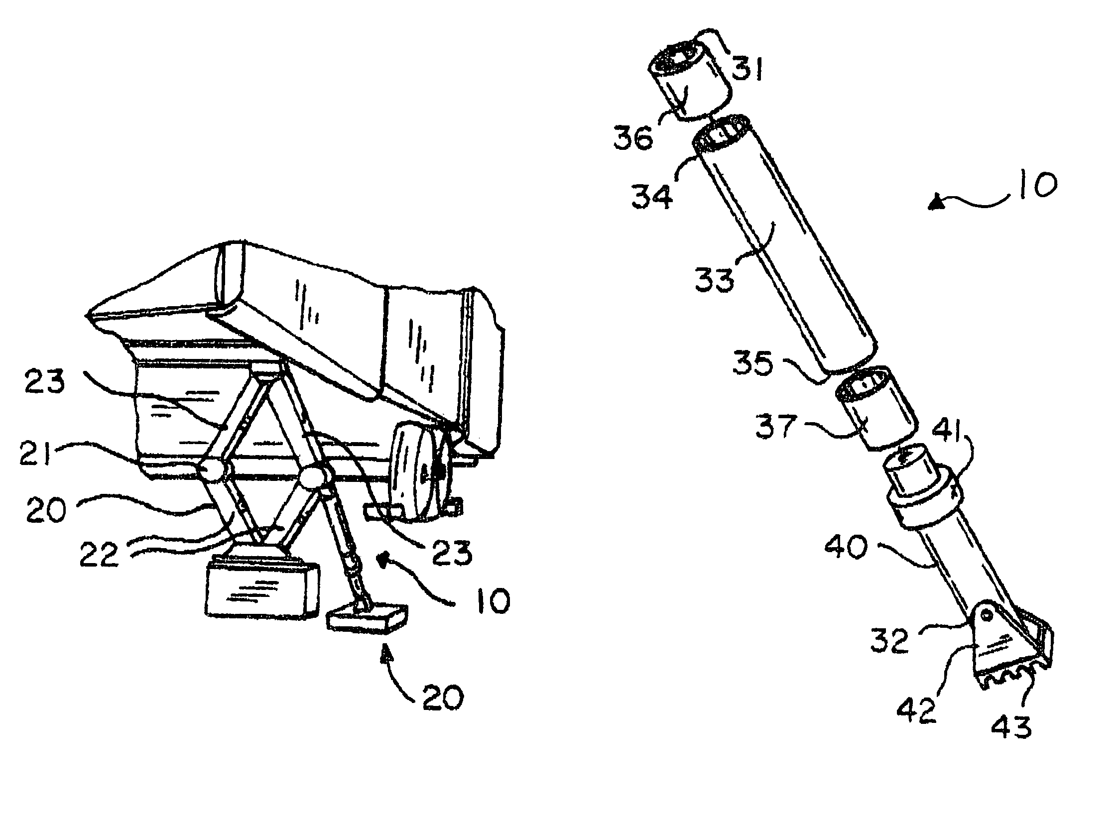 Support rod for stabilizing an existing scissor jack