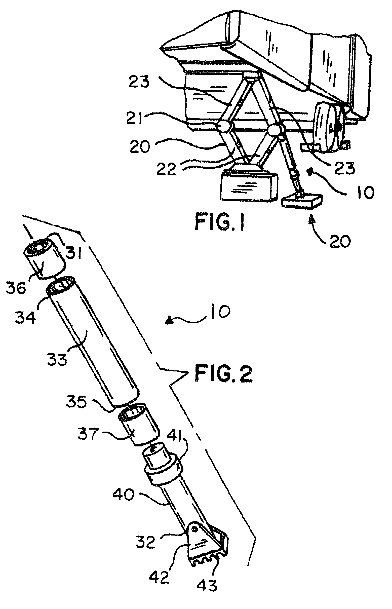 Support rod for stabilizing an existing scissor jack