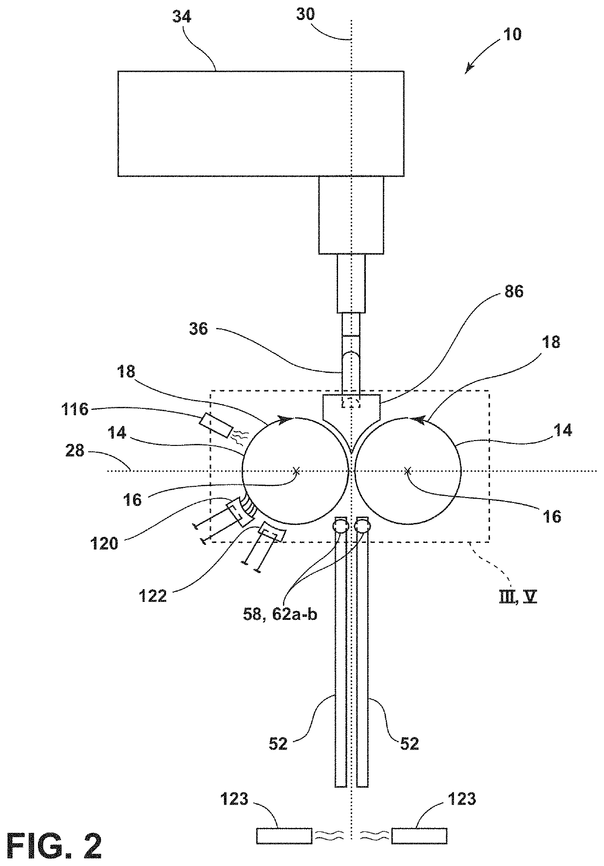 Apparatus for, and method of, roll forming sheets of high refractive index glass