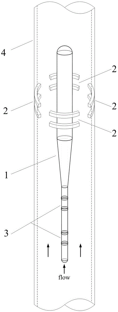 Annular space double-sensor conducting probe for flow parameter measurement of two-phase flow