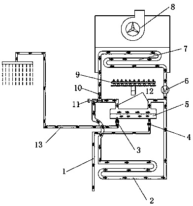 Wall-hanging stove system with wall-hanging stove heating and bathing functions simultaneously used