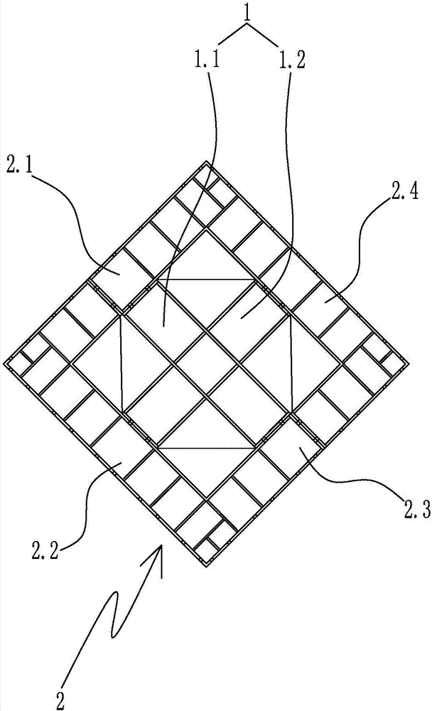 Combined type supporting force guide piece for crossed support system