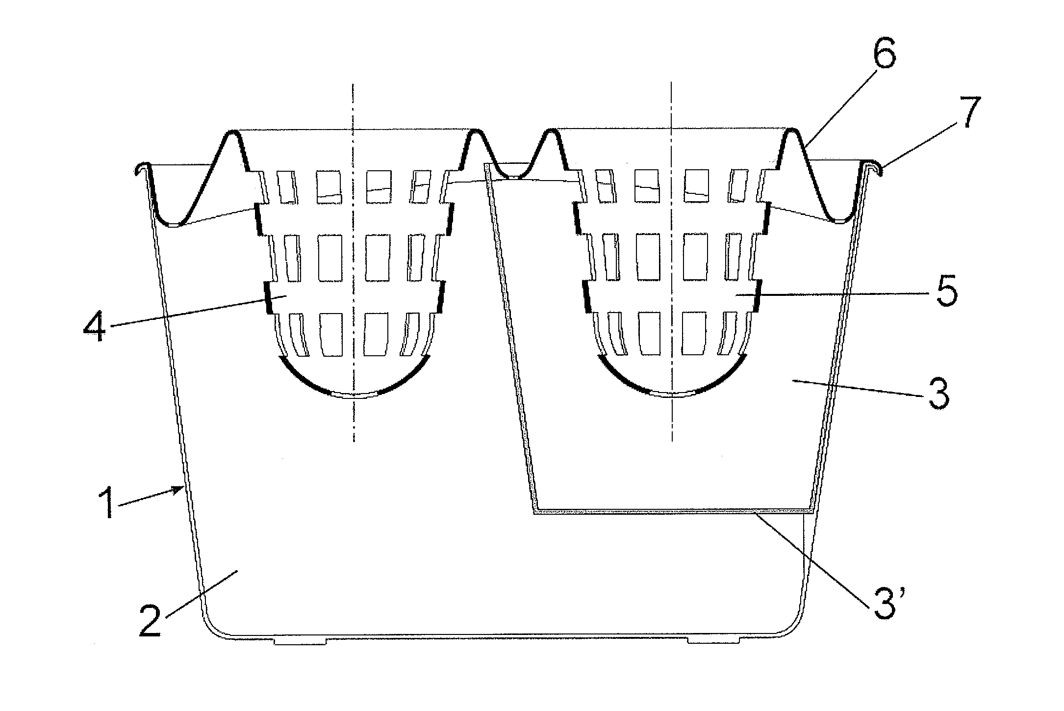 Mop bucket with two compartments