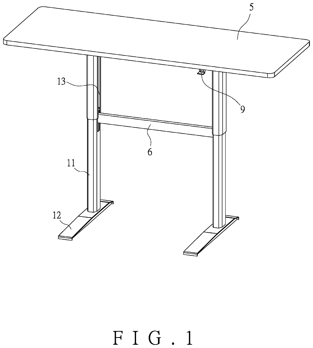 Dual-column office table