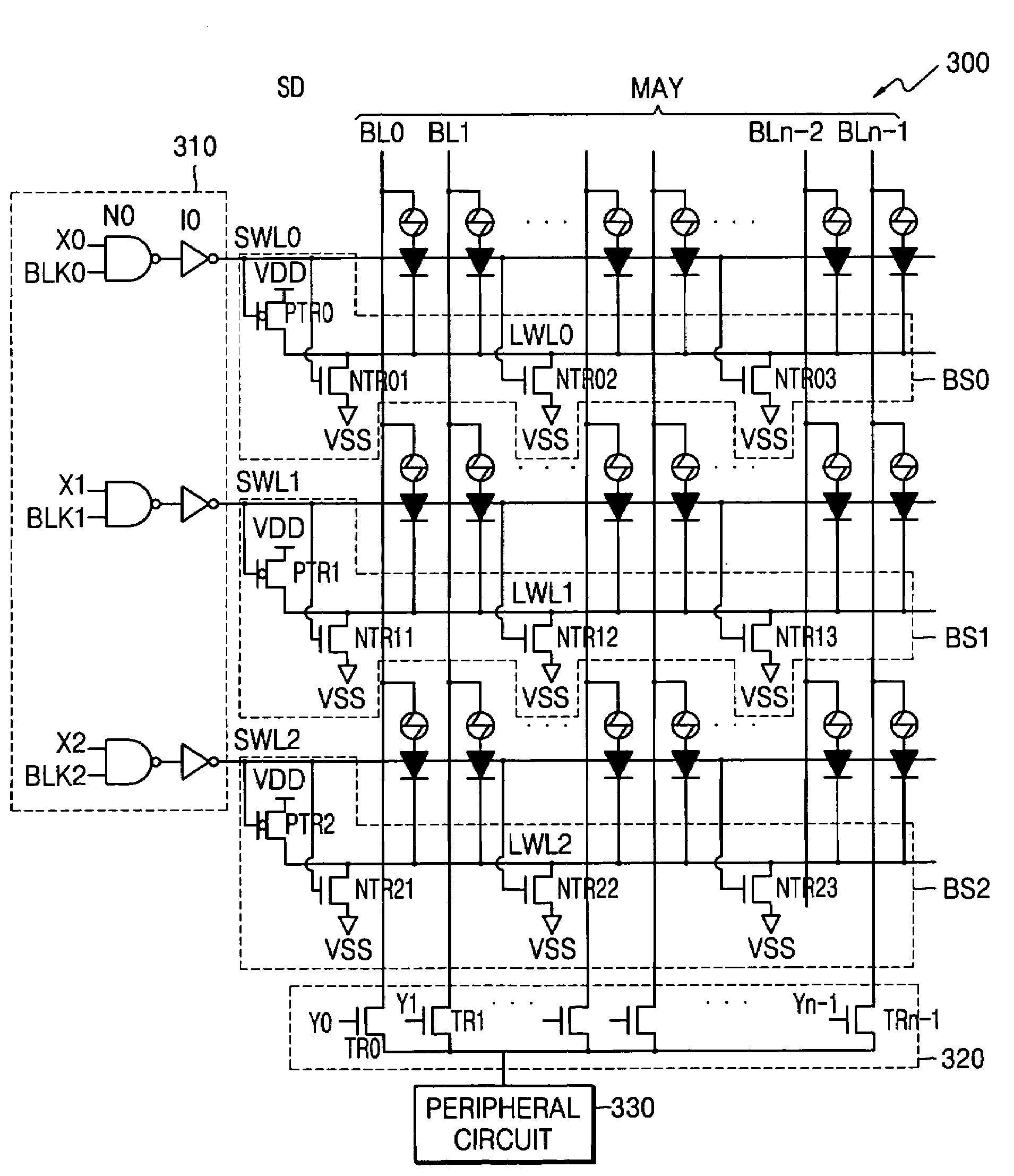 Memory cell array biasing method and a semiconductor memory device