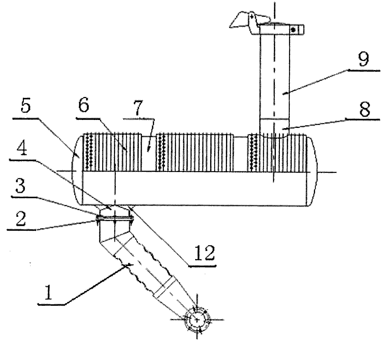 Silencing exhaust device for high-power engine