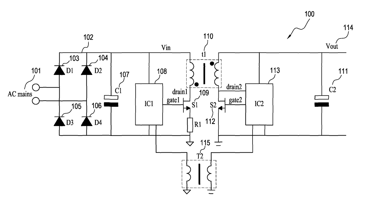 Method and apparatus for bi-directional switched mode power supply with fixed frequency operation