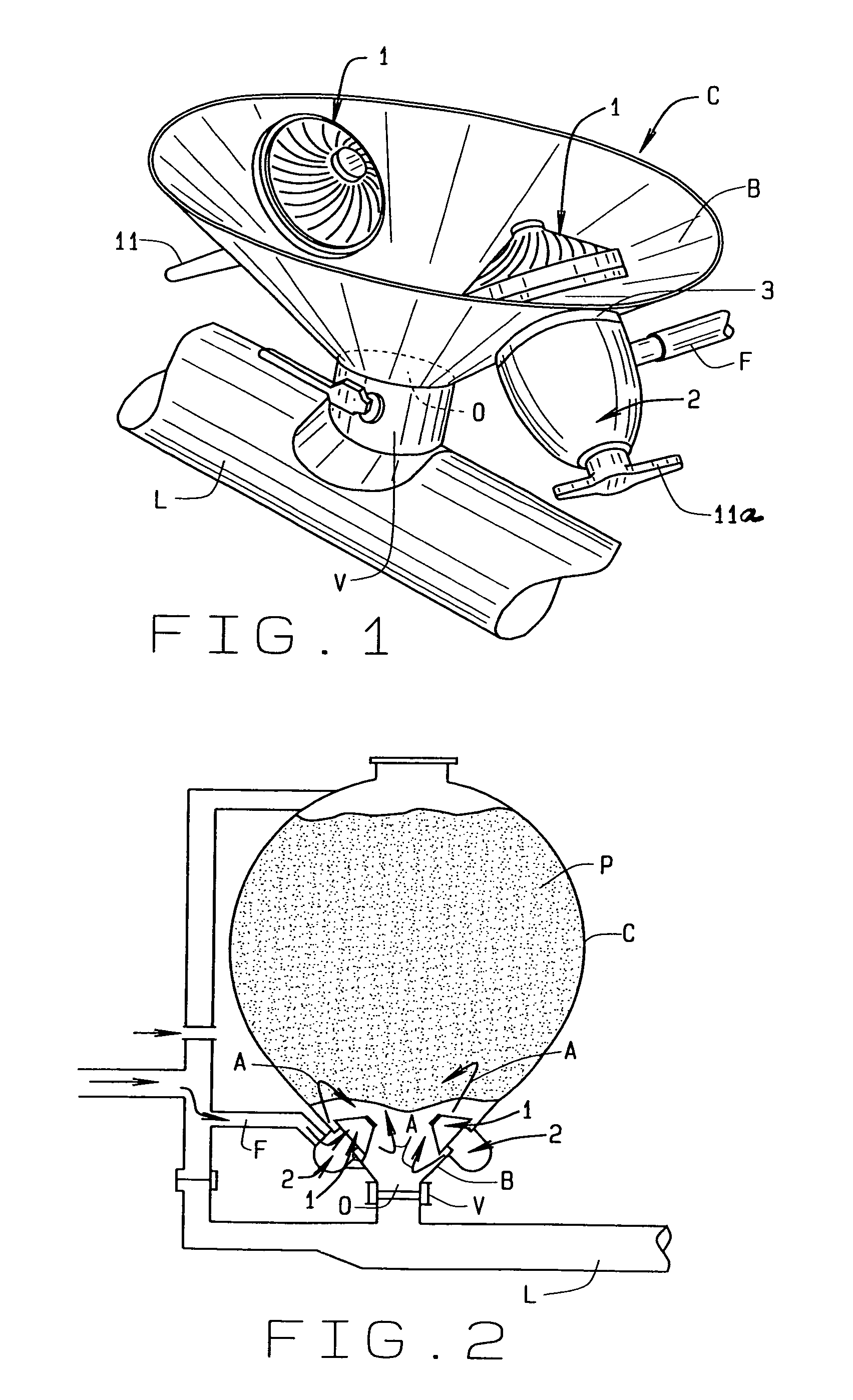 Aerator device inducing cyclonic flow