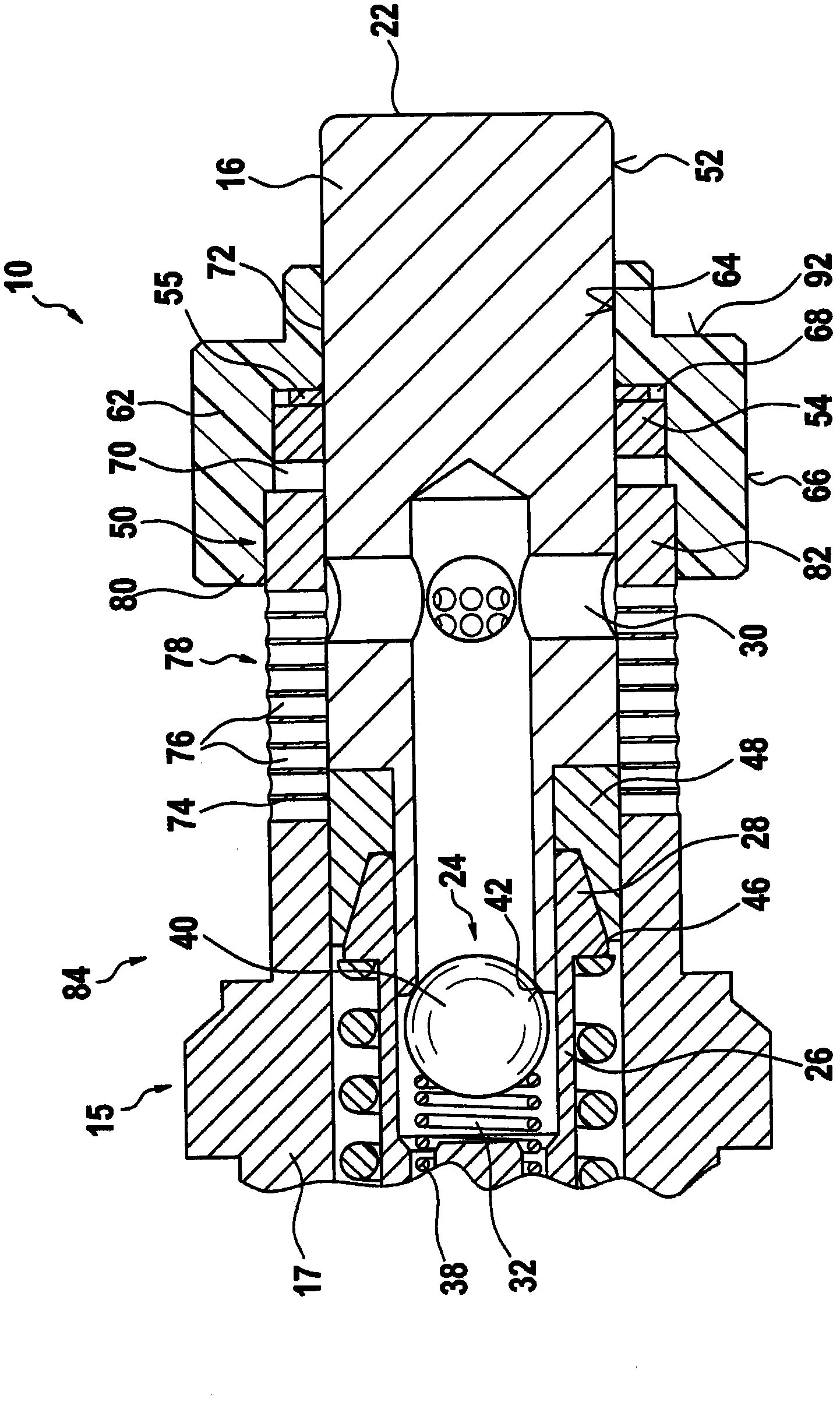 Piston guiding element, particularly piston guiding element for cylinder piston pump