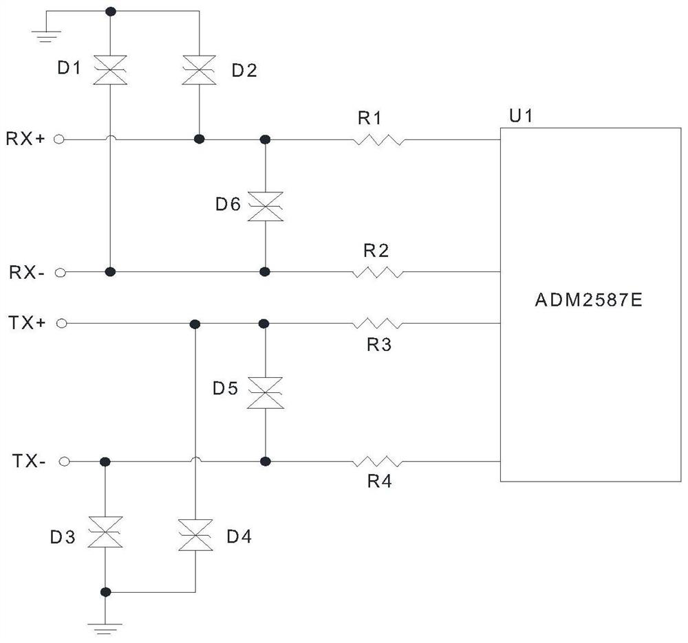 Lightning protection system for communication port of airborne power amplifier equipment