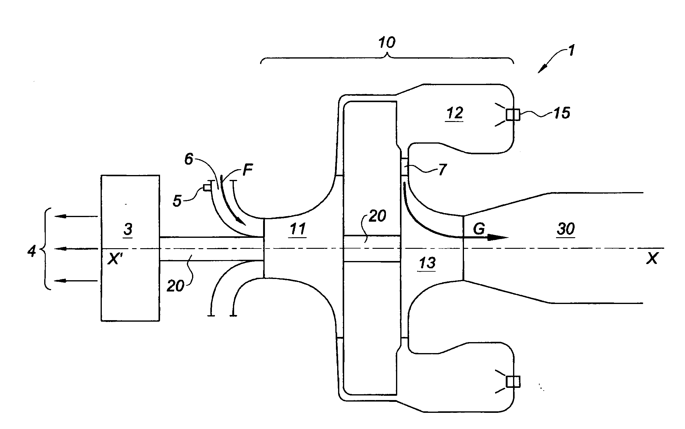 Variable-pitch nozzle for a radial turbine, in particular for an auxiliary power source turbine