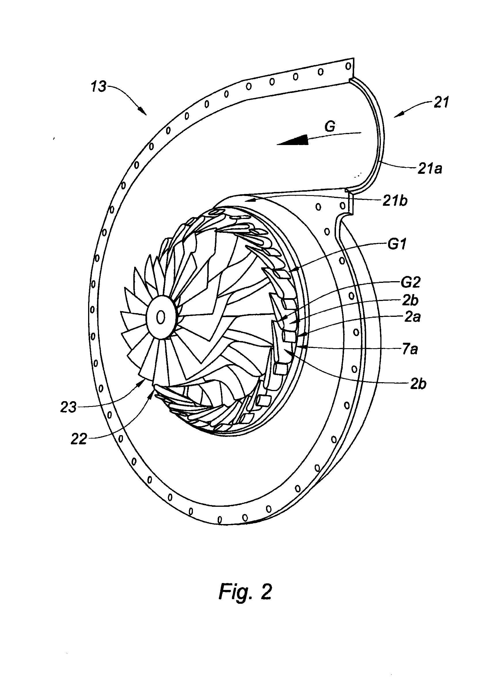 Variable-pitch nozzle for a radial turbine, in particular for an auxiliary power source turbine