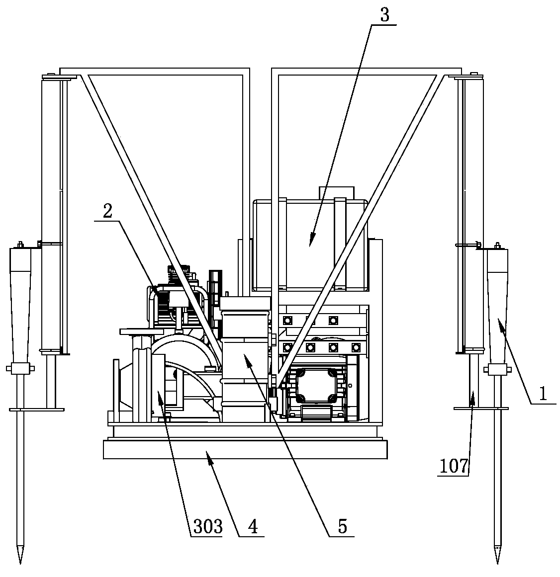 A pneumatic soil loosening and fertilizing device and method