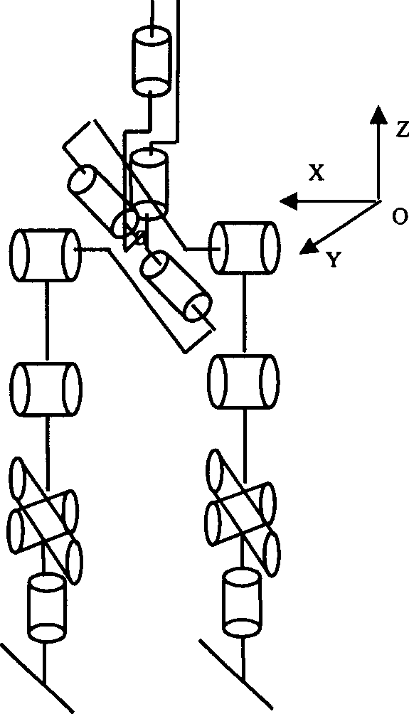 Two-feet walking robot having hip joint adopted with two-ball shape gear for 7-freedom legs