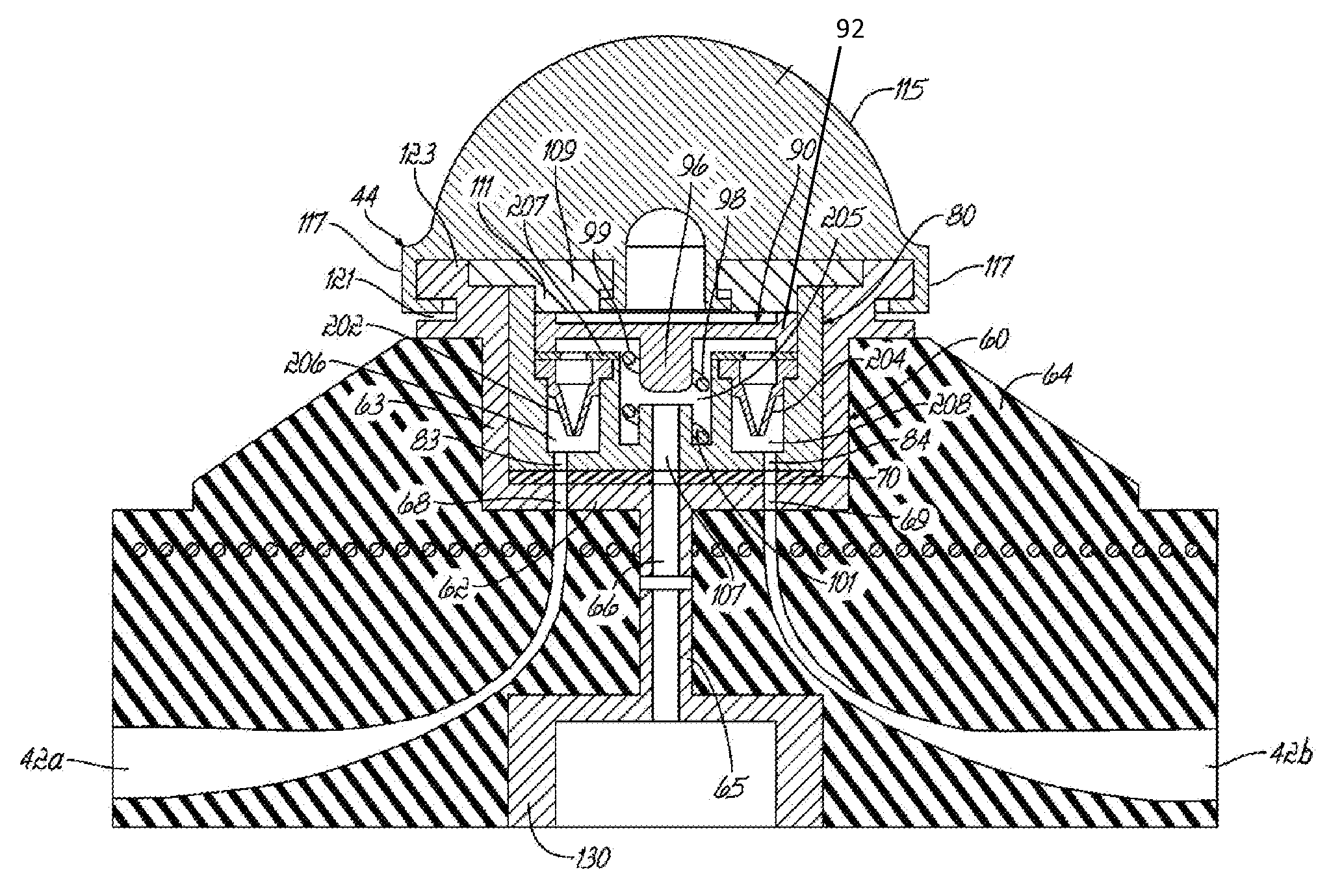 Compact valve system for self-inflating tire